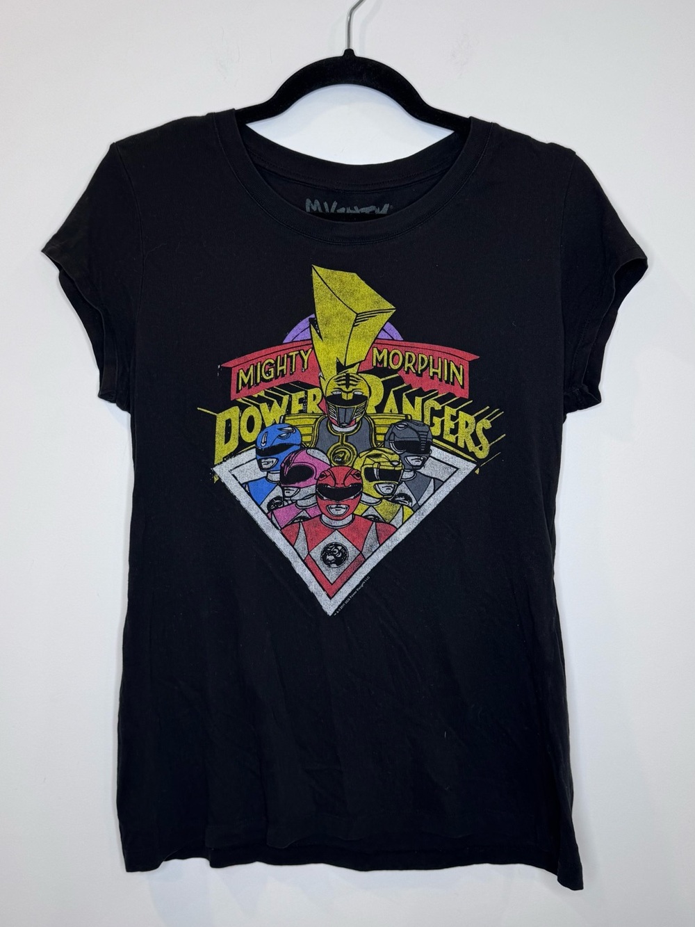 Mighty Fine Power Rangers Black Graphic Tee sz large